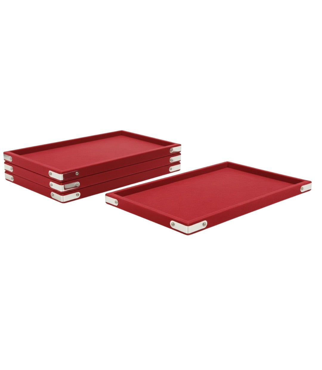 Rpinkal RED Velvet Jewellery Finding Beading Tray 14 x 10 Inch (RED) 1 PCS