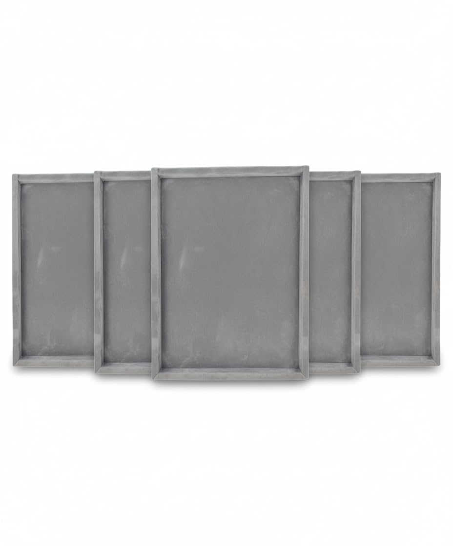 Rpinkal Jewellery Display Organizer Tray Velvet Beading Tray 15 x 12 Inch (Grey)1 PCS