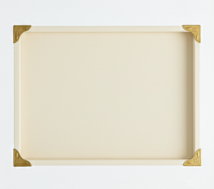 RpinkalVelvet Jewellery Display Tray 12 x 9 Inch | Premium Organizer for Rings, Earrings, Bracelets & Accessories | Elegant Display Tray with Gold Corner Protectors (Ivory cream.)