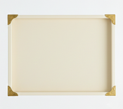 RpinkalVelvet Jewellery Display Tray 12 x 9 Inch | Premium Organizer for Rings, Earrings, Bracelets & Accessories | Elegant Display Tray with Gold Corner Protectors (Ivory cream.)