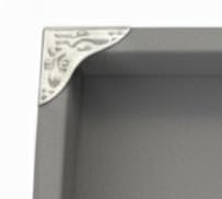 Rpinkal Premium Velvet Jewellery Display Tray 12 x 9 Inch Elegant Design with Gold Corner Protectors (Grey)1 PCS