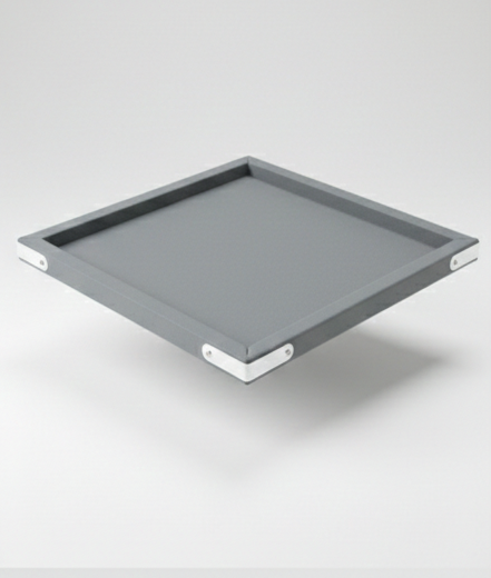 Premium Velvet Jewellery Display Tray 12 x 9 Inch | Ring, Earring & Bracelet Organizer | Charcoal Grey (Pack of 2)