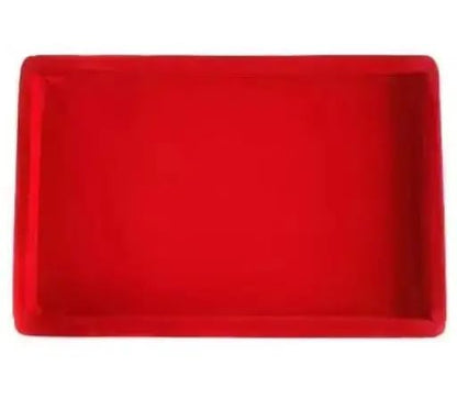 Rpinkal Velvet Combo Jewellery Display Organizer Tray (12x9 inch & 14x10 Inch & 15x12Inch) Velvet Tray Pack of 3 (Red)