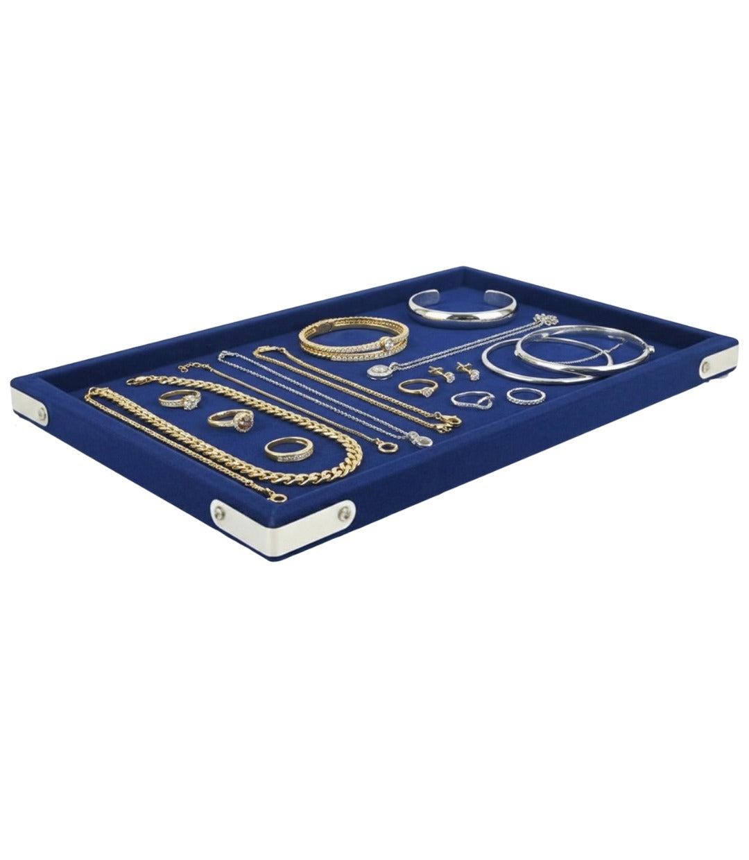 Rpinkal Jewellery Display Tray, Jewellery,Organizer, Velvet, Beading 12 x 9 (Pack of 2) (Maroon-Blue)