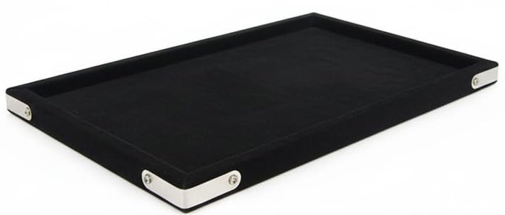 Rpinkal Combo Jewellery Display Organizer Tray Velvet (12x9 inch & 14x10 Inch & 15x12Inch) Velvet Tray Pack of 3 (Black)