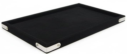 Rpinkal Premium Velvet Foam Padding Fabric Stackable Jewellery Trays 14 x 10 (Black)