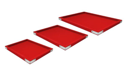 Rpinkal Velvet Combo Jewellery Display Organizer Tray (12x9 inch & 14x10 Inch & 15x12Inch) Velvet Tray Pack of 3 (Red)