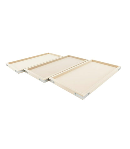 Rpinkal Velvet Jewellery Display & Organizer Tray Set of 3 – Ivory Cream | Premium Multipurpose Beading Trays for Rings, Earrings, Bracelets, Bangles & Showcase Display | Sizes 12x9, 14x10, 15x12 Inch (Ivory Cream)