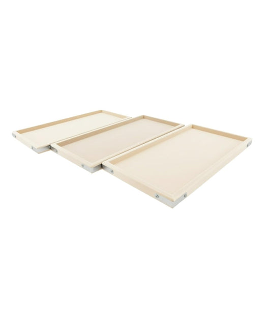 Rpinkal Ivory Cream Velvet Jewellery Finding Beading Tray 12 x 9 Inch (Ivory Cream) (Pack of 3)
