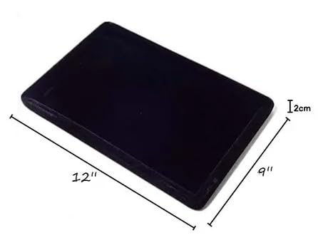 Rpinkal Combo Jewellery Display Organizer Tray Velvet (12x9 inch & 14x10 Inch & 15x12Inch) Velvet Tray Pack of 3 (Black)