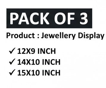 Rpinkal Combo Jewellery Display Organizer Tray (LIGHT GREY) Velvet (12x9 inch & 14x10 Inch & 15x12Inch) Velvet Tray Pack of 3 -(Light grey)