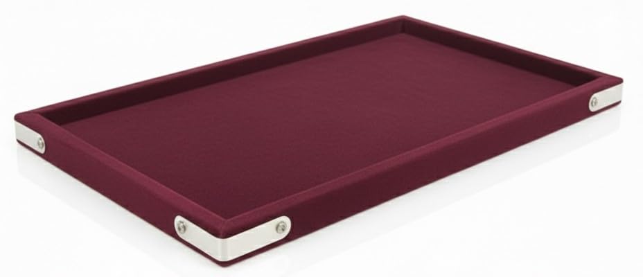 Rpinkal Combo Jewellery Display Organizer Tray (12x9 inch & 14x10 Inch & 15x12Inch) Velvet Tray Pack of 3 (Maroon)