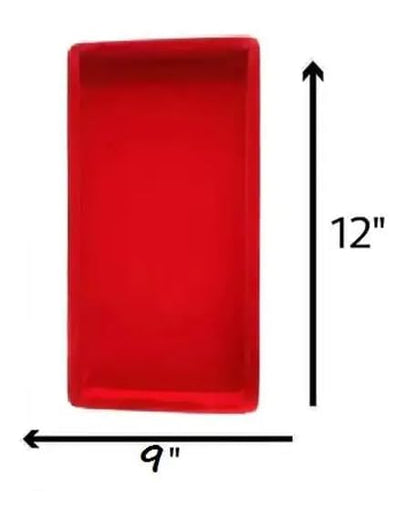 Rpinkal Velvet Combo Jewellery Display Organizer Tray (12x9 inch & 14x10 Inch & 15x12Inch) Velvet Tray Pack of 3 (Red)