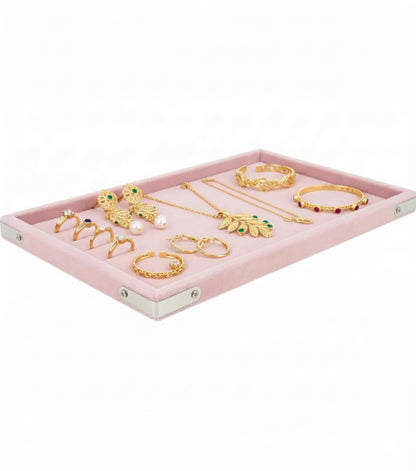 Rpinkal Velvet Jewellery Display & Beading Tray 12 x 9 Inch (Baby Pink) 1PCS
