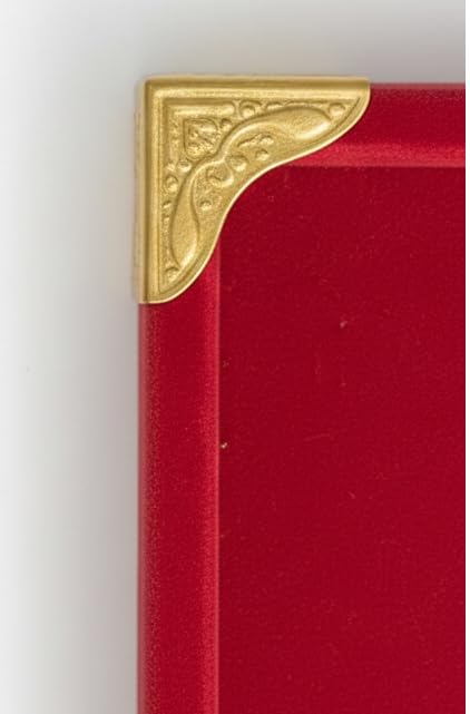 Rpinkal Premium Velvet Jewellery Display Tray 12 x 9 Inch Elegant Design with Gold Corner Protectors (Red)1 PCS