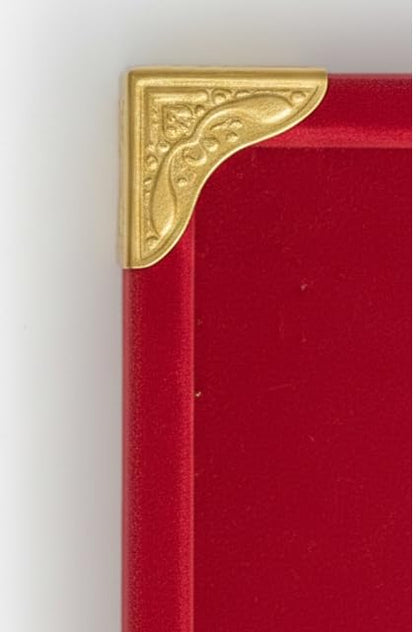 Rpinkal Premium Velvet Jewellery Display Tray 12 x 9 Inch Elegant Design with Gold Corner Protectors (Red)1 PCS
