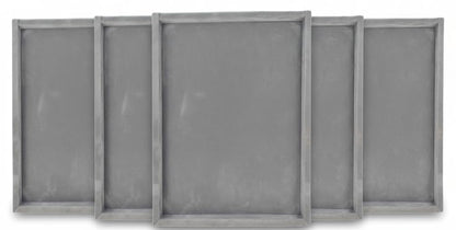 Rpinkal Premium Velvet Foam Padding Fabric Stackable Jewellery Trays 12 x 9 Inch (Grey) (Set of 2)