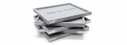 Rpinkal Jewellery Display Organiser Tray, Beading and Cosmetic Storage Box 12 x 9 Inch (LIGHTGRAY) (Pack of 3,)