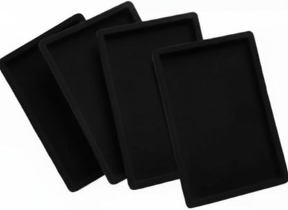 Rpinkal Premium Velvet Foam Padding Fabric Stackable Jewellery Trays 12 x 9 Inch (Black) (Set of 4)