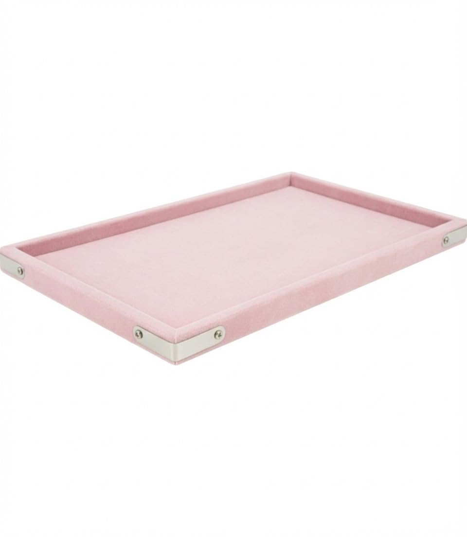 Rpinkal Velvet Jewellery Display & Beading Tray 12 x 9 Inch (Baby Pink) 1PCS