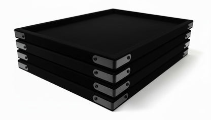 Rpinkal  Velvet Jewellery Display & Beading Tray | Set of 6 | 12 x 9 Inch Multipurpose Organizer Trays for Jewellery, Beads, Rings, Bracelets & Showcase Display (Black)
