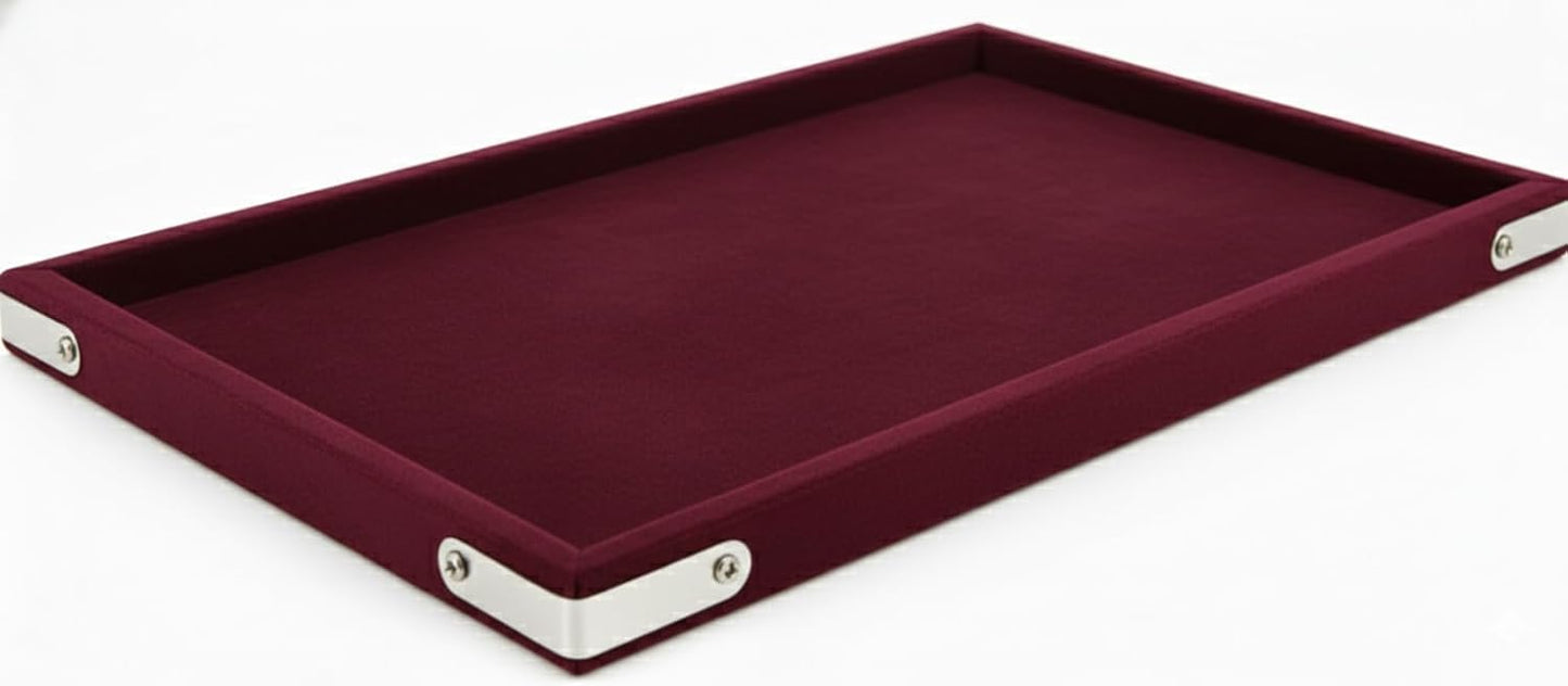 Rpinkal Premium Velvet Jewellery Display & Beading Tray 12 x 9 Inch (Maroon Premium)