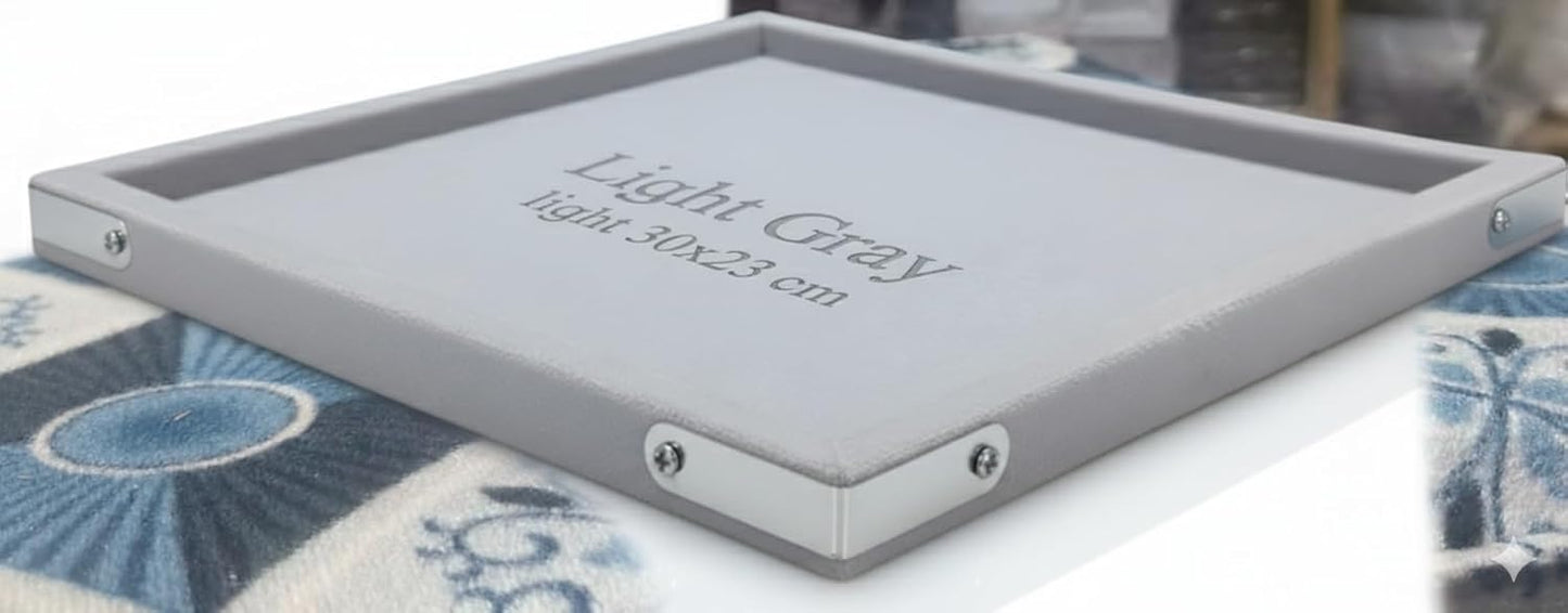 Rpinkal Jewellery Display Organiser Tray, Beading and Cosmetic Storage Box 12 x 9 Inch (LIGHTGRAY) (Pack of 3,)