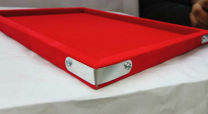Rpinkal Velvet Combo Jewellery Display Organizer Tray (12x9 inch & 14x10 Inch & 15x12Inch) Velvet Tray Pack of 3 (Red)