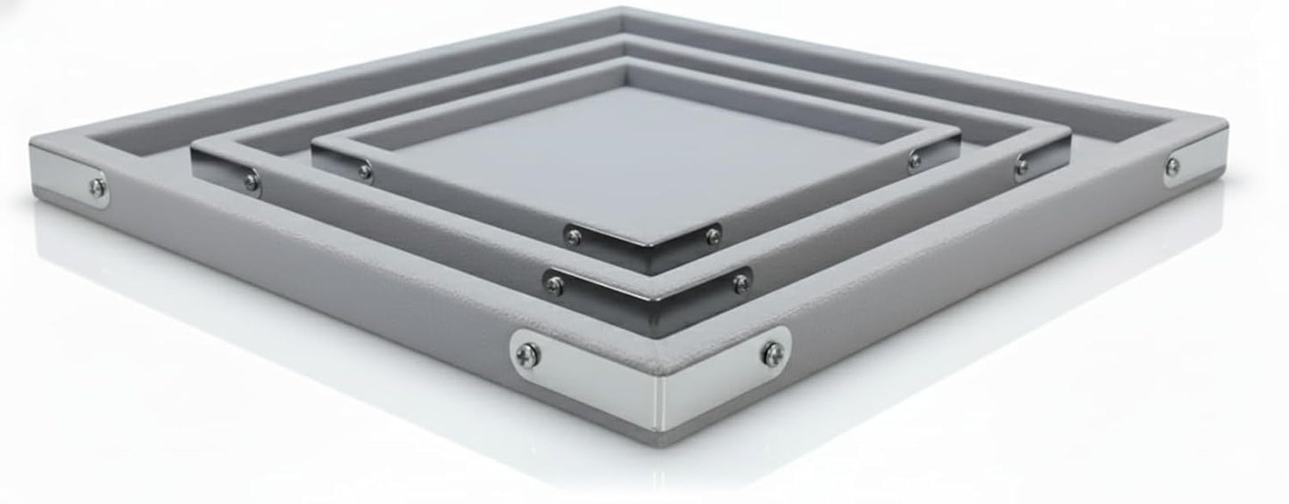 Rpinkal Combo Jewellery Display Organizer Tray (LIGHT GREY) Velvet (12x9 inch & 14x10 Inch & 15x12Inch) Velvet Tray Pack of 3 -(Light grey)
