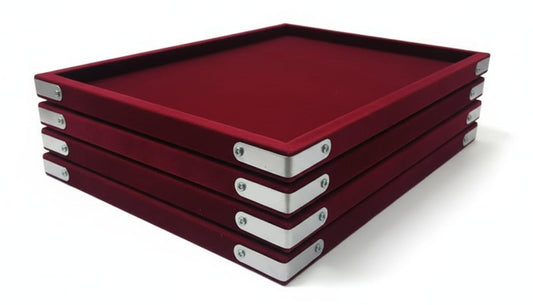Rpinkal Jewellery Display Organizer Tray MAROON Velvet Beading Tray 12 x 9 (MAROON) (Pack of 4)