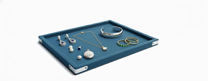 Rpinkal Velvet Jewellery Display & Beading Tray 12 x 9 Inch (Firozi)