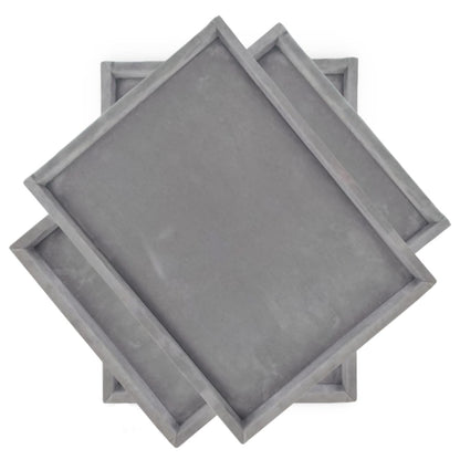 Rpinkal Combo Jewellery Display Organizer Tray Velvet (12x9 inch & 14x10 Inch & 15x12Inch) Velvet Tray Pack of 3 - Grey
