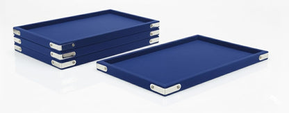 Rpinkal Velvet Jewellery Finding Beading Tray 12 x 9 Inch (BLUE) (Pack of 4)