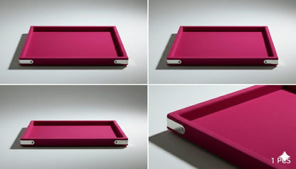Rpinkal Velvet Jewellery Display & Beading Tray 12 x 9 Inch (Rani Pink)