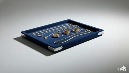 Rpinkal Velvet Jewellery Display & Beading Tray 12 x 9 Inch (Navy Blue)