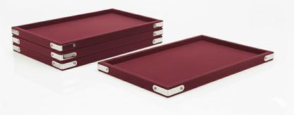 Rpinkal Jewellery Display Organizer Tray MAROON Velvet Beading Tray 12 x 9 (MAROON) (Pack of 4)