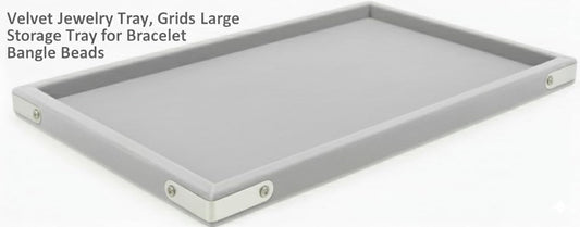 Rpinkal Premium Velvet Jewellery Display Organizer Tray 15 x 12 (Light Grey)1 PCS