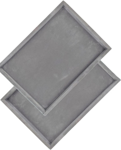 Rpinkal Combo Jewellery Display Organizer Tray Velvet (12x9 inch & 14x10 Inch & 15x12Inch) Velvet Tray Pack of 3 - Grey