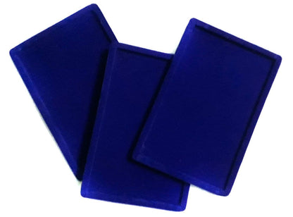 Rpinkal Combo Jewellery Display Organizer Tray Velvet (12x9 inch & 14x10 Inch & 15x12Inch) Velvet Tray Pack of 3 (Blue)