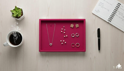 Rpinkal Velvet Jewellery Display & Beading Tray 12 x 9 Inch (Rani Pink)