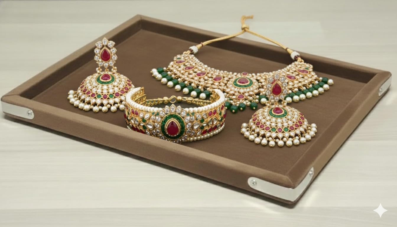Rpinkal Velvet Jewellery Display & Beading Tray 14 x 10 Inch (Coco)