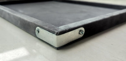 Rpinkal Premium Velvet Foam Padding Fabric Stackable Jewellery Trays 12 x 9 Inch (Grey) (Set of 2)