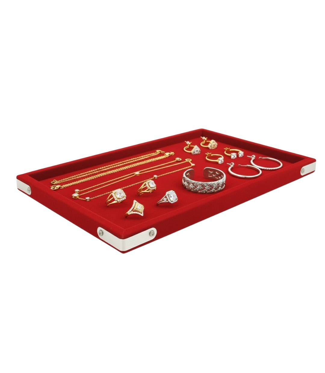 Rpinkal RED Velvet Jewellery Finding Beading Tray 12 x 9 Inch (RED) 1 PCS