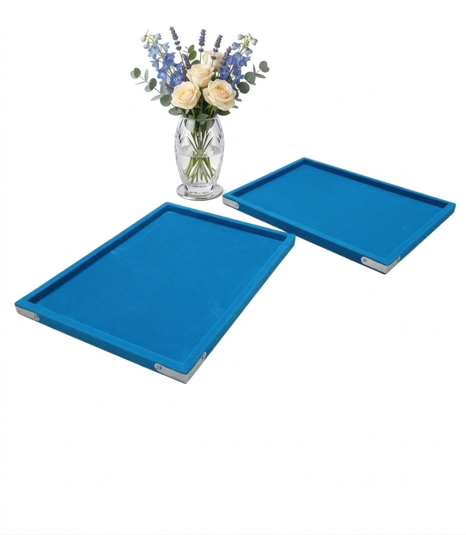Rpinkal Sky blue Jewellery Display Organizer Tray 12 x 9 Inch (Sky blue)