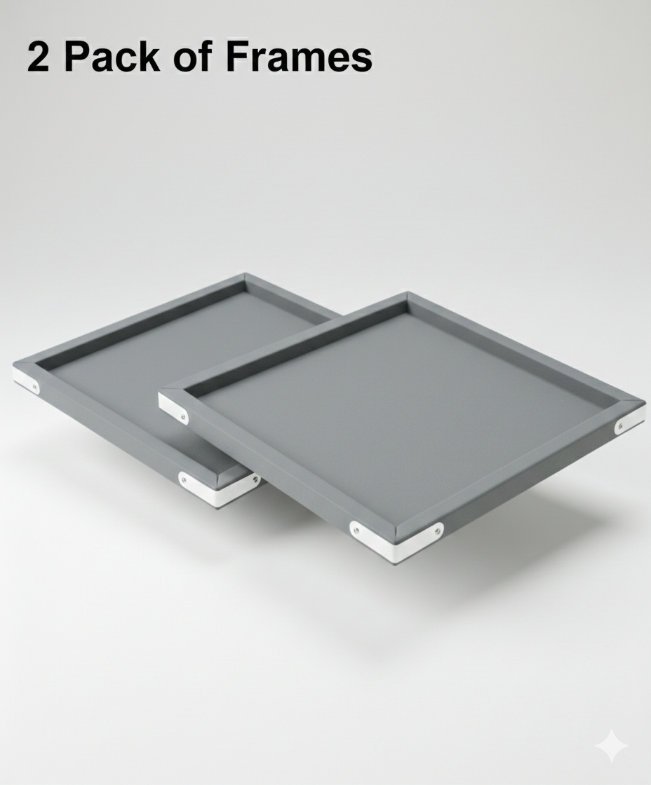Premium Velvet Jewellery Display Tray 12 x 9 Inch | Ring, Earring & Bracelet Organizer | Charcoal Grey (Pack of 2)