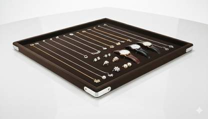 Rpinkal Velvet Jewellery Finding Beading Tray 15 x 12 Inch (Coffee Brown)1 PCS