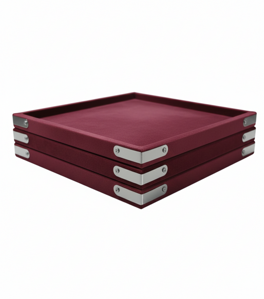 Rpinkal RED Velvet Jewellery Finding Beading Tray 12 x 9 Inch (Maroon) (Pack of 3)