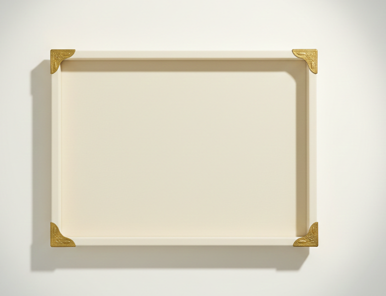 RpinkalVelvet Jewellery Display Tray 12 x 9 Inch | Premium Organizer for Rings, Earrings, Bracelets & Accessories | Elegant Display Tray with Gold Corner Protectors (Ivory cream.)