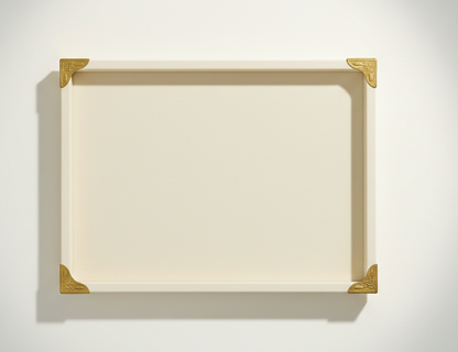 RpinkalVelvet Jewellery Display Tray 12 x 9 Inch | Premium Organizer for Rings, Earrings, Bracelets & Accessories | Elegant Display Tray with Gold Corner Protectors (Ivory cream.)