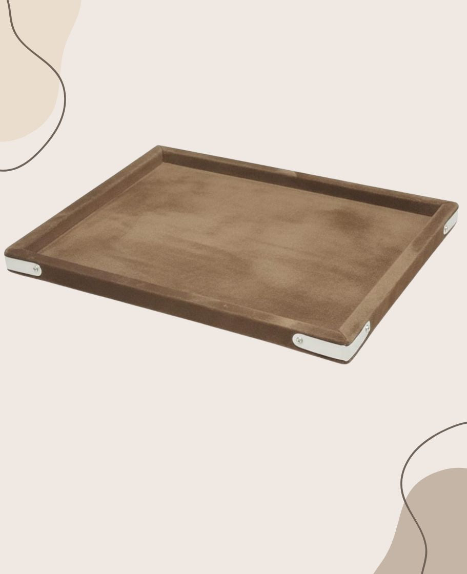 Rpinkal Velvet Jewellery Display & Beading Tray 14 x 10 Inch (Coco)